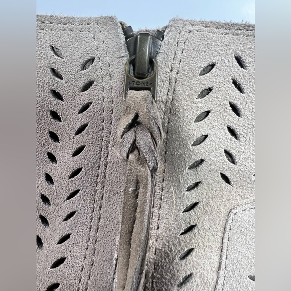 Toms | Women's Majorca Peep Toe Perf Suede Desert Taupe Size 6 - Picture 5 of 11